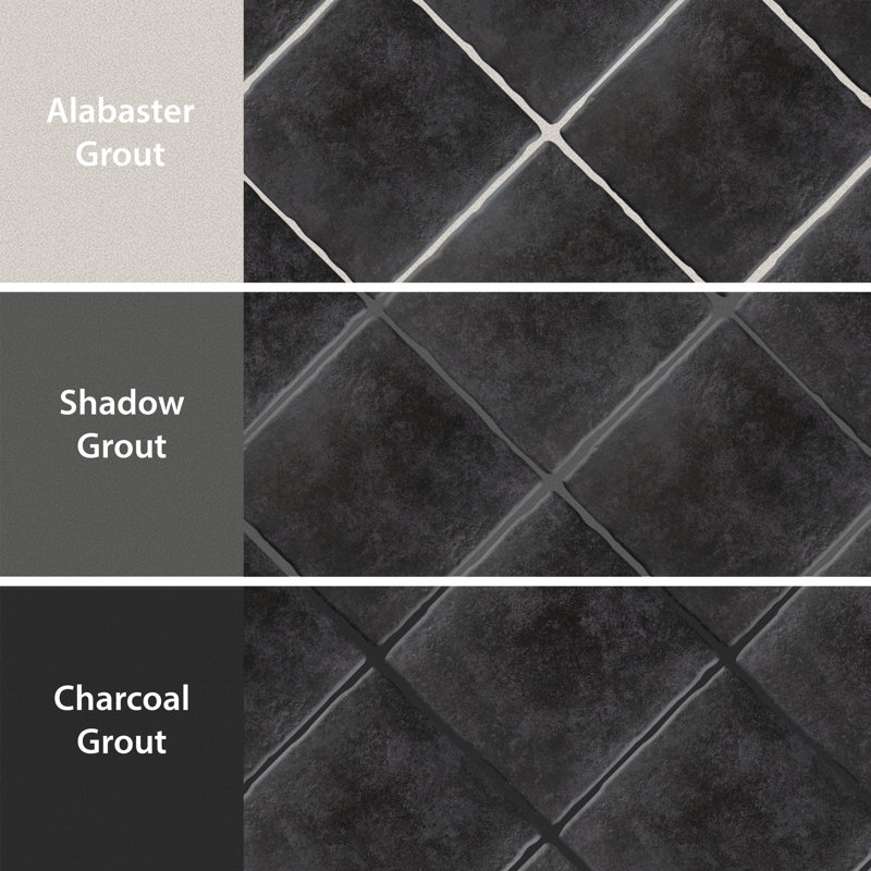 Costa 8" x 8" Ceramic Wall & Floor Tile, Grafito