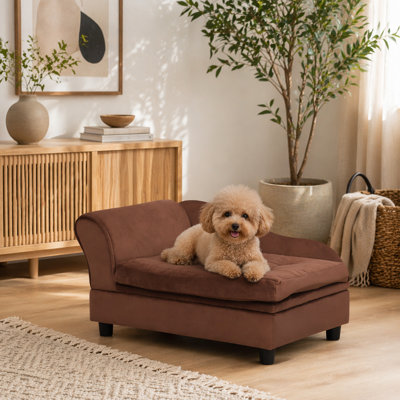 Dog Bed for Small Dogs with Hidden Storage, Small Dog Couch with Soft 3" Foam