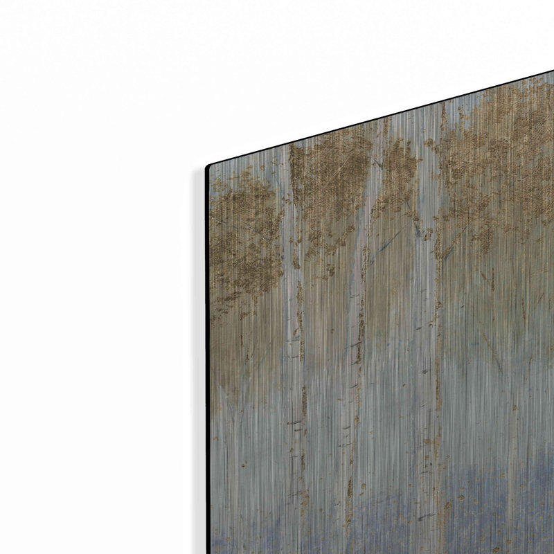 Art mural en métal luxueux «Summer Birches» par James Wiens, 36 po x 24 po