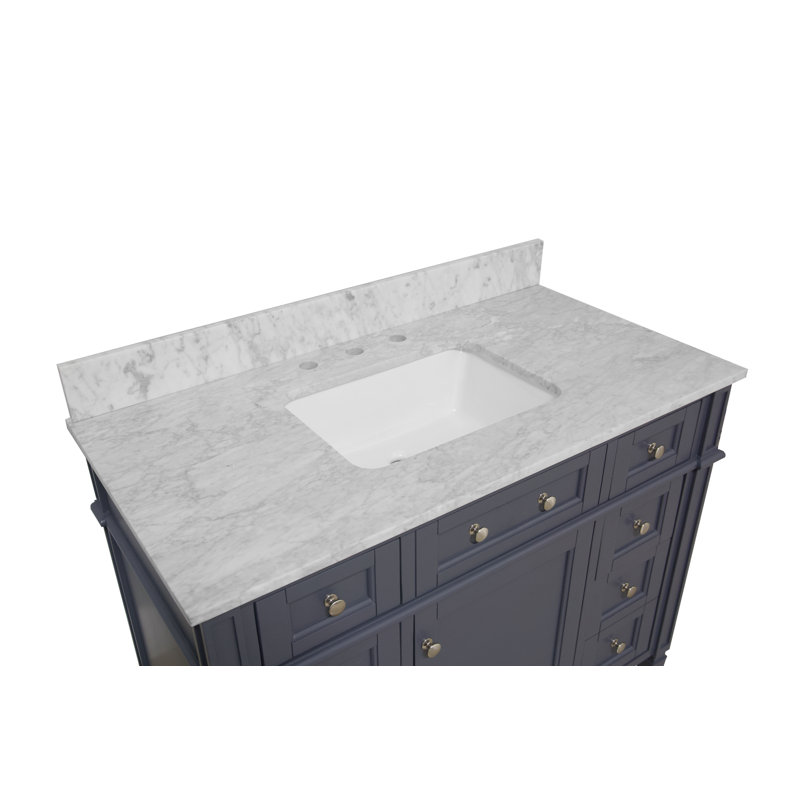 Ensemble de meuble-lavabo simple 42 po Lakeland, Gris anthracite