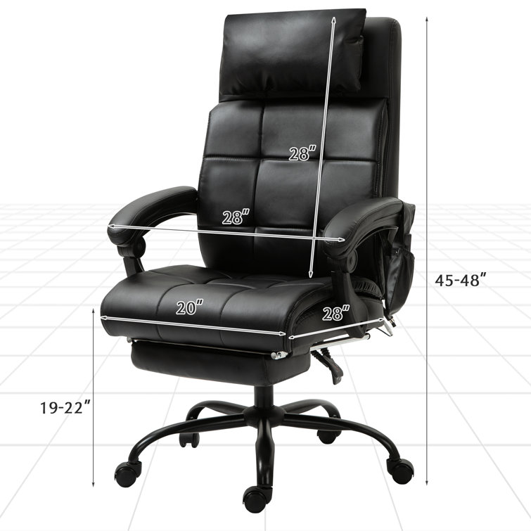 Jordon-Lee Ergonomic Heated Massage Executive Chair Inbox Zero Upholstery Color: Black
