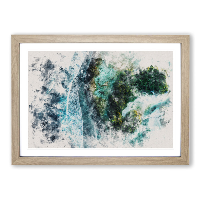 Kaafu Atoll in the Maldives - Picture Frame Graphic Art, 36cm H x 48cm W x 2cm D, Oak Framed