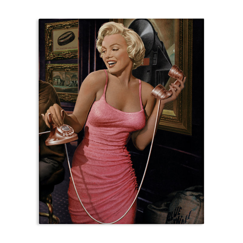 Art mural Marilyn's Call Portrait par Jadei, H 20 po x l 16 po