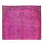 Tapis turc moderne fait à la main de 5,6 x 9,8 pi avec motif de médaillon rose surteint