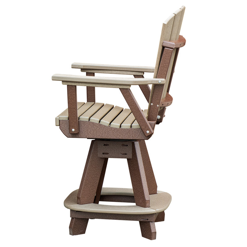 Fauteuil de patio pivotant Enriquez, Bois vieilli