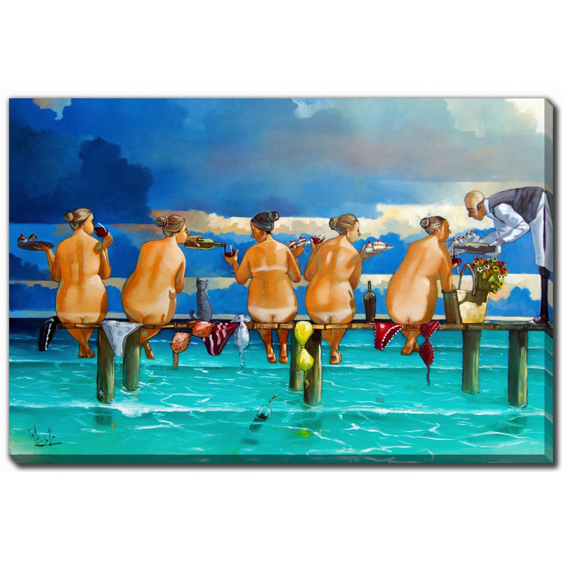 «Avilyn Wine On The Jetty», art mural sur toile, H 16 po x l 20 po, Toile tendue