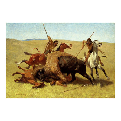 «The Buffalo Hunt» par Frederic Remington - Impression giclée