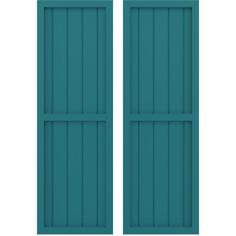 Americraft Two Equal Panel Framed Board-n-Batten Shutters (Per Pair)