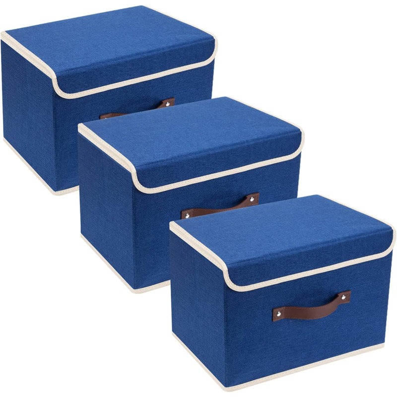 Brayden Studio Fabric Bin, Blue