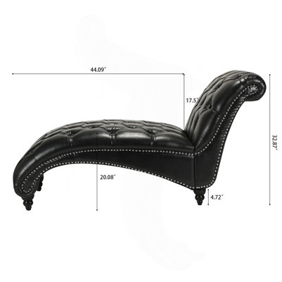 Chaise longue sans accoudoirs touffetée