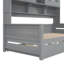 Lit de jour simple en bois avec lit gigogne simple, armoire et tablette tout-en-un-486280451-486280448