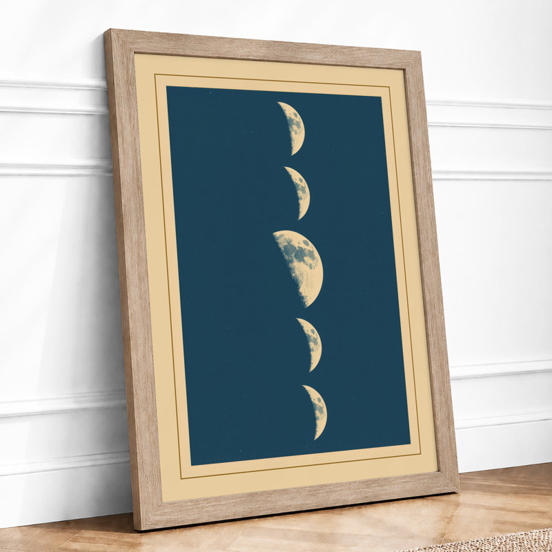 Lunar Phases Minimalist - Print, Oak, A3 - 42.0 x 29.7 cm