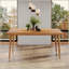 Table de salle à manger d'extérieur en bois d'acacia exceptionnelle pour des rassemblements inoubliables