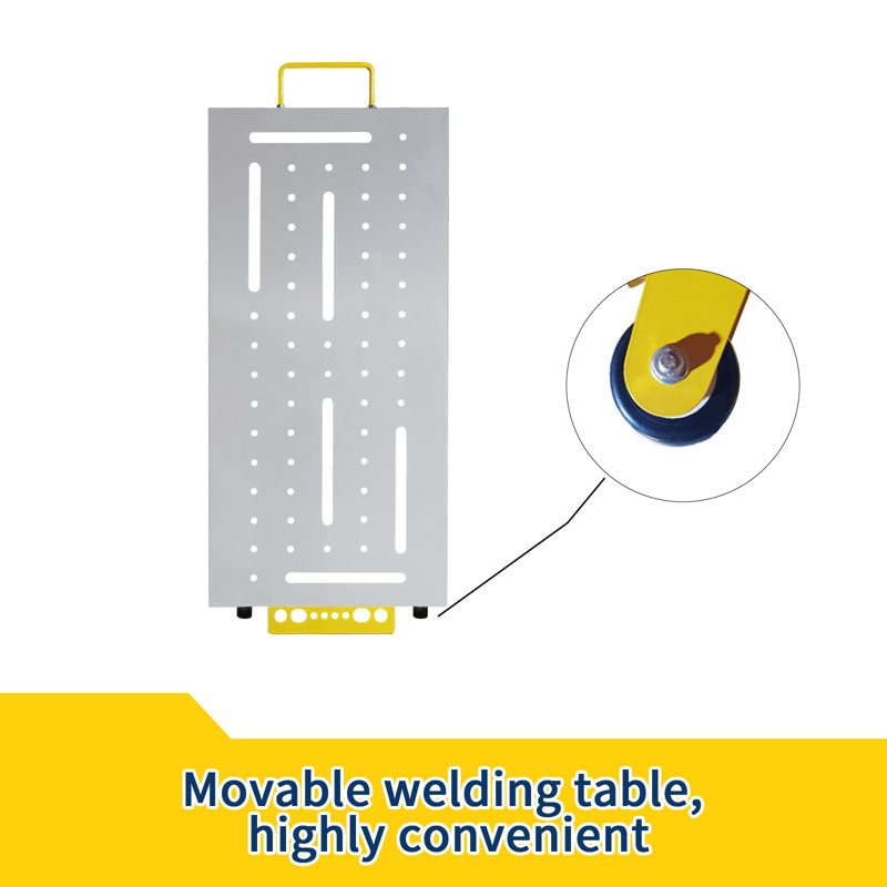 Foldable Welding Table Capacity Welding Workbench, Carbon Steel Work Bench with 3 Tilt Angles,Retractable Guide Rails for Welding Assembly Repair