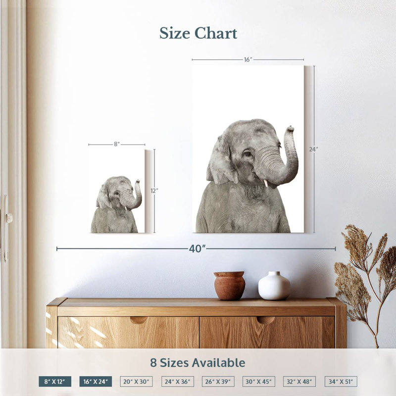 Adorable bébé éléphant Brampt, H 12 po x l 8 po
