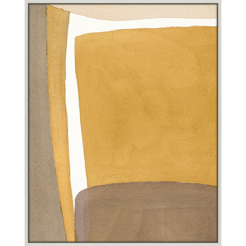 Light Ochre Print by Julia Balfour, 38" H x 30" W x 1.4" D, White Framed Canvas