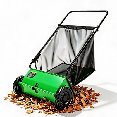 21-Inch Push Lawn Sweeper with 6 Cu. Ft. Carrier, Yard Leaf & Grass Cleanup Sweeper