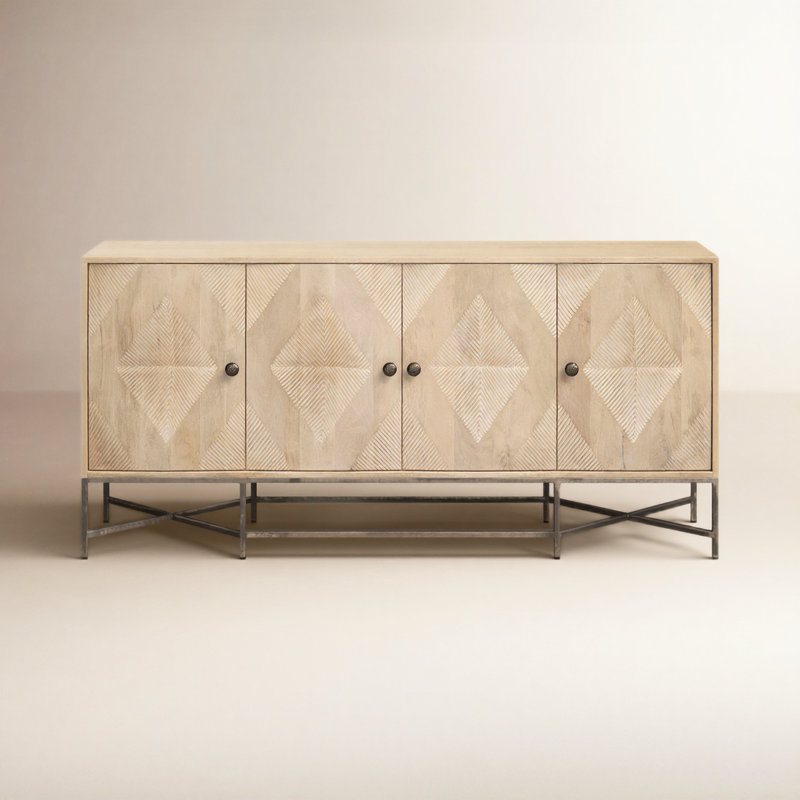 Philipa 72'' Solid Wood Sideboard, Light Brown