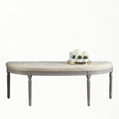 Upholstered Bench With  Wooden Legs