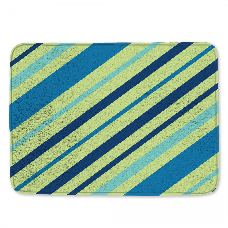 Tapis de bain à rayures diagonales, L 34 po x L 21 po