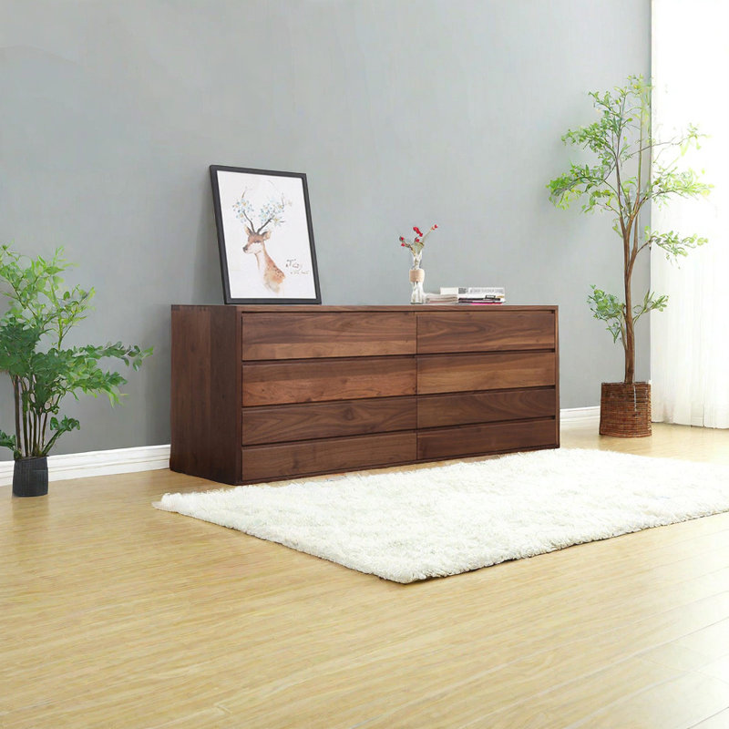Commode de rangement simple en noyer noir