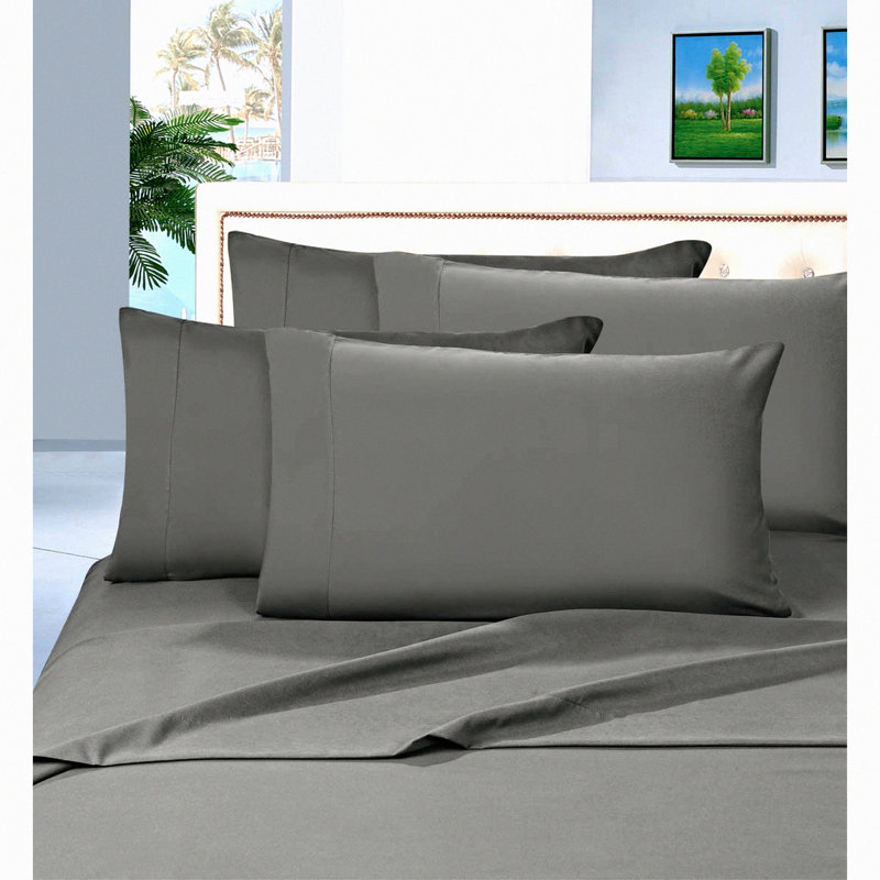 SilkLux 1800 Series Wrinkle-Free Bed Sheet Set - Deep Pocket - Silky-Soft Luxury Collection - 4-Piece Premium Set - Model: COMIN18JU024938