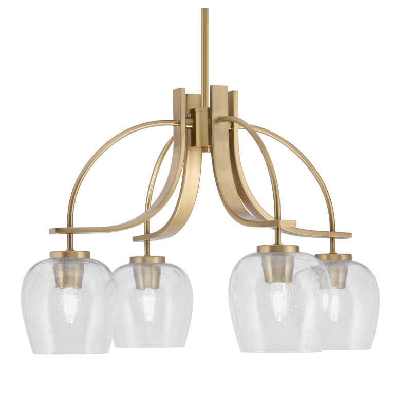 Lustre Cavella, H 15,5 po x l 25,25 po x P 25,25 po, 4, Laiton New Age
