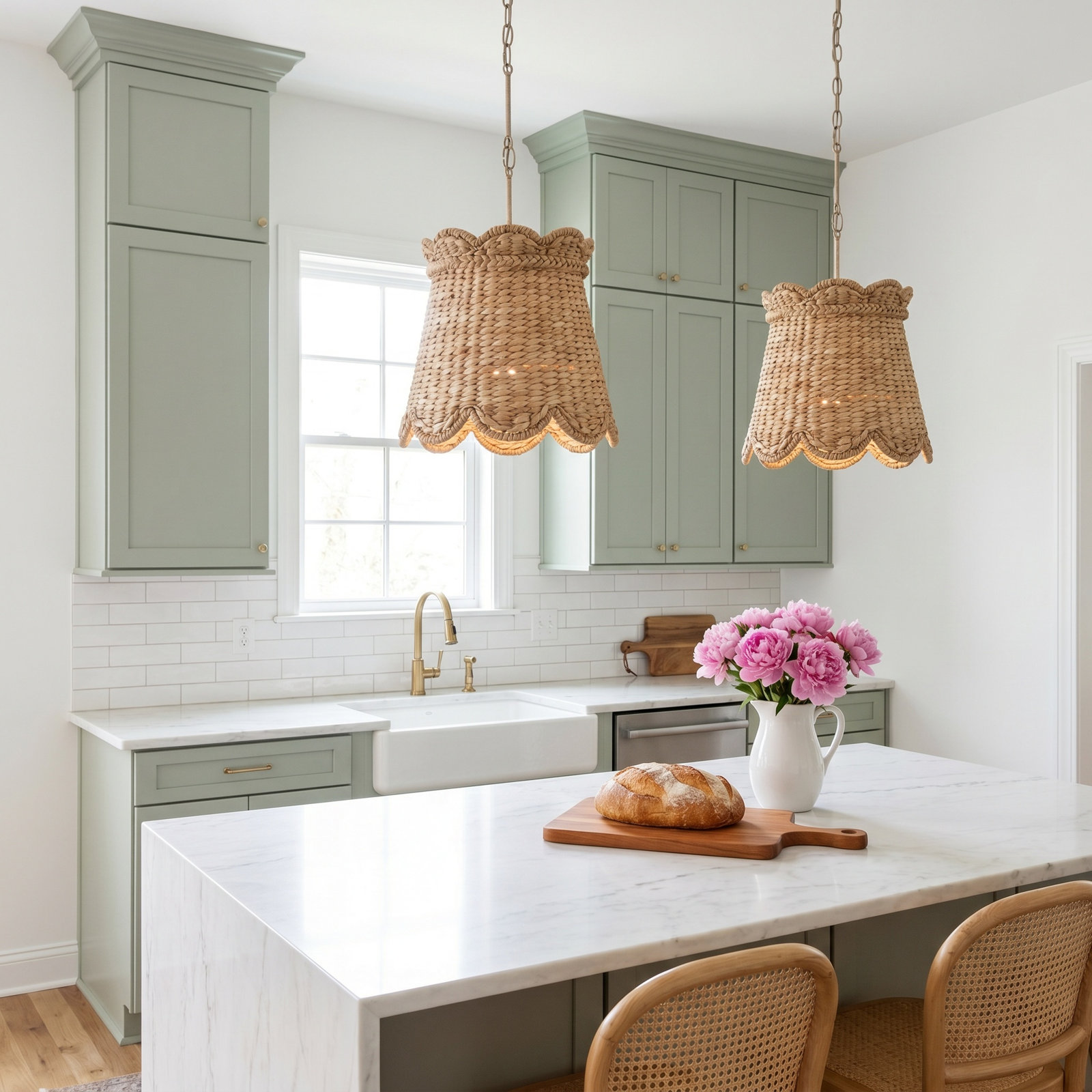 Single Light Wood Dimmable Pendant, 19" H x 14.5" W x 14.5" D
