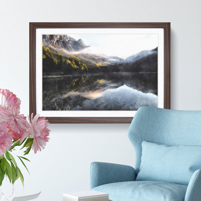 Antholzer See Lake Reflection - Single Picture Frame Painting on MDF