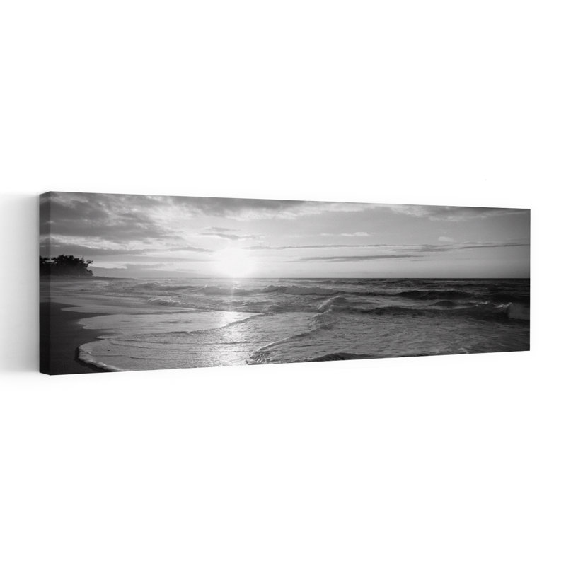 Sunset Over The Sea by Dan Merkel - Wrapped Canvas Panoramic Print, 40.64 cm H x 121.92 cm W