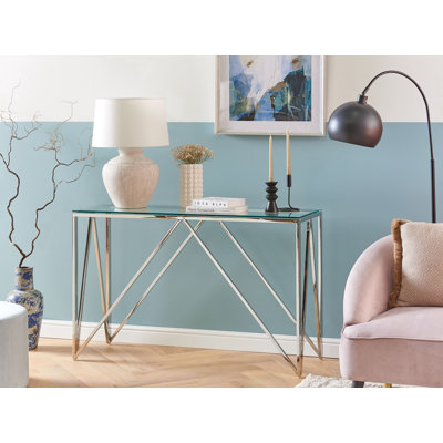 Ademaro 120cm Glass Top Console Table