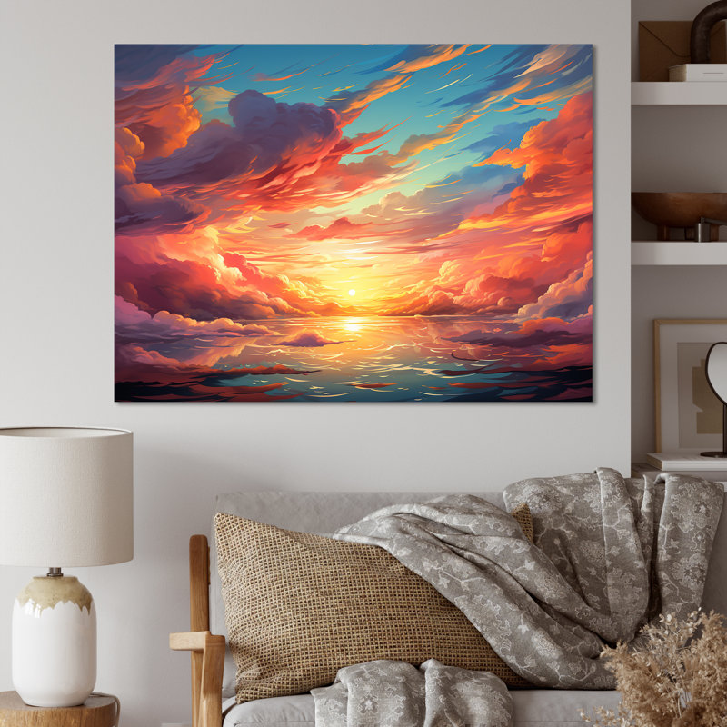 Magical Sunset Sky II - art mural ciel, Toile tendue, H 12 po x l 20 po x P 1 po