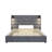 Upholstered Platform Bed with LED Reading Lights and USB Charging Ports,Velvet Bed Frame with Tufted Padded Tall Headboard for Master Bedroom Guest Room,  Queen Size, Grey -1625943068