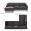 Canapé modulaire, méridienne gauche en L 94,5 pouces, pour salon et bureau | Espresso | cuir véritable-1406023018-1406023020
