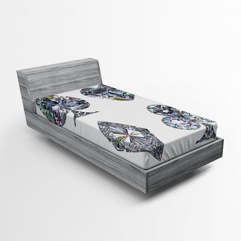 Twin White Microfiber Diamond Print Fitted Sheet