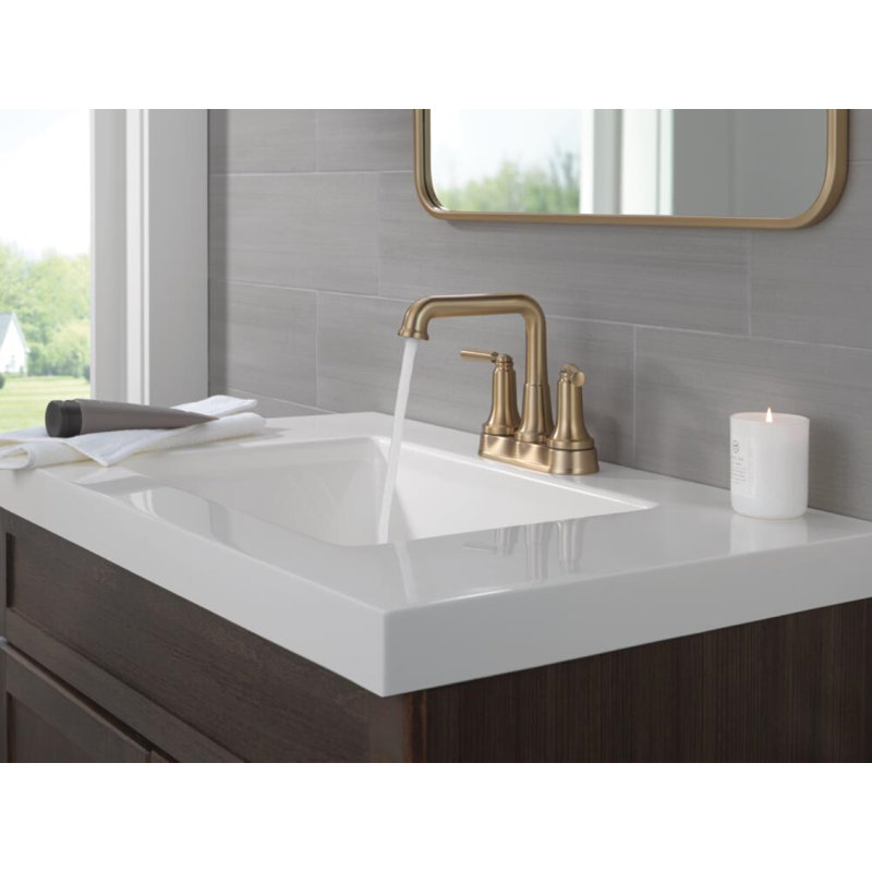 Robinet de salle de bain central à deux poignées SAYLOR ™, Bronze champagne