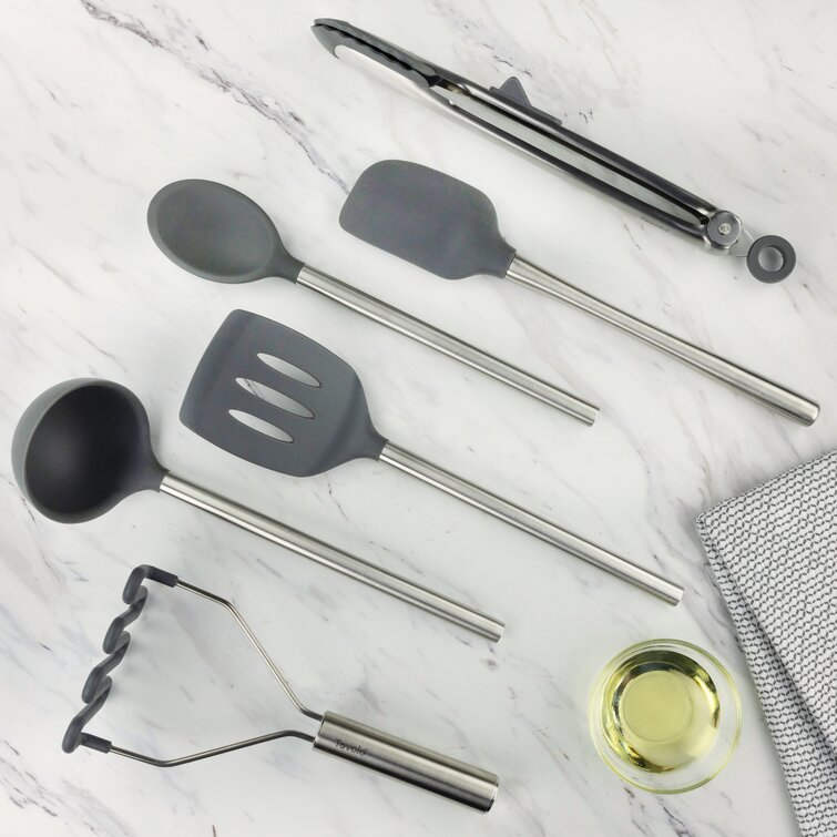 Tovolo 5-Piece Oyster Gray Spatula Set in the Kitchen Tools
