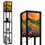 Lampe sur pied à DEL à intensité variable et vibrante Sunset Rolling Hills Colorful Wildflower Meadow, lampe sur pied avec cadre en panneau de fibres à densité moyenne et télécommande