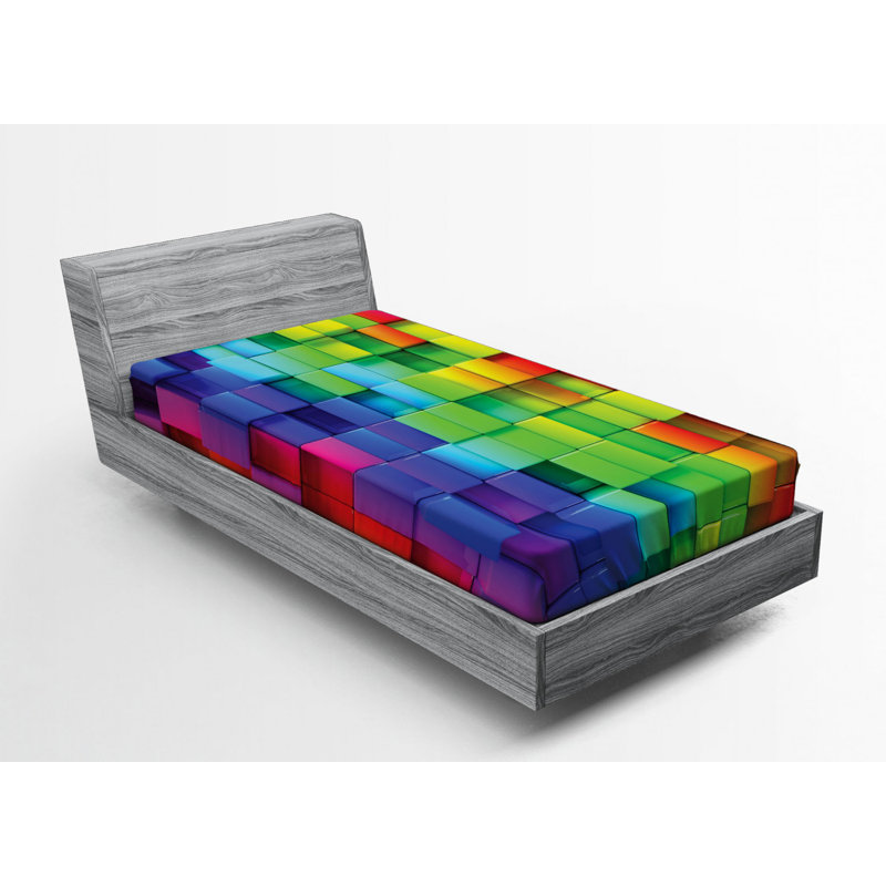 Microfiber Geometric Fitted Sheet, Twin XL Fitted Sheet