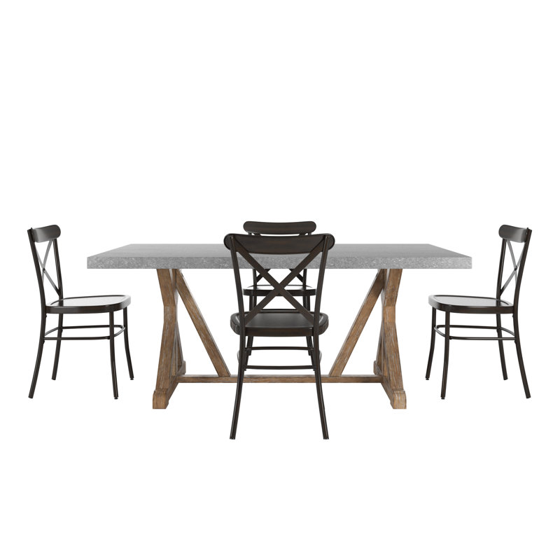 Ensemble de table de salle à manger Cann Rustic, Noir