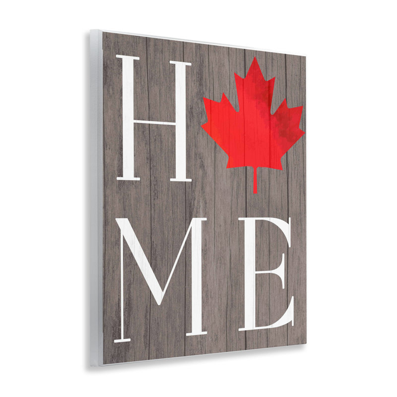 Plaque murale typographique Maple Leaf Home, design par Lil 'Rue