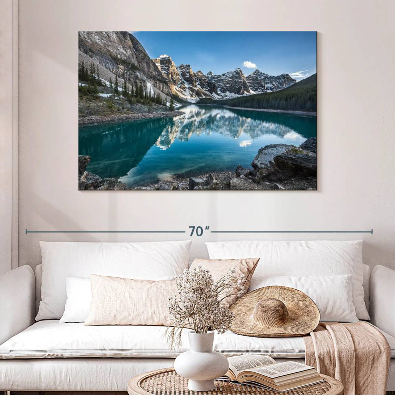 Moraine d'Alvord, eaux turquoise du lac, H 32 po x l 48 po