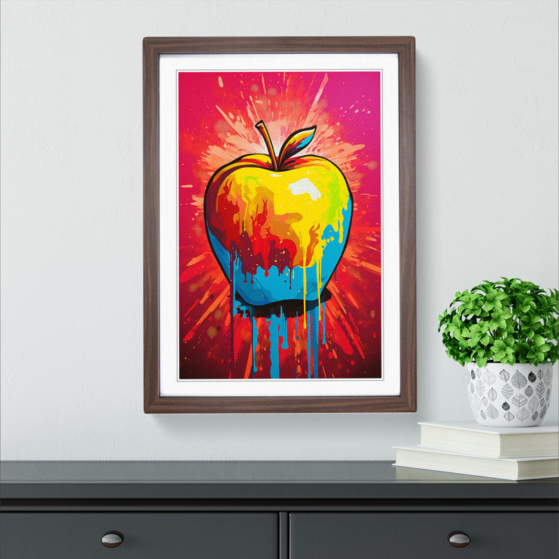 Single Picture Frame Print on Wood, 64cm H x 46cm W, Walnut Framed