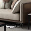 Canapé modulaire beige en cuir véritable-592065086