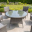 Round Metal Outdoor Dining Table With Umbrella Hole , cm W cm D-1287976574-1287978351