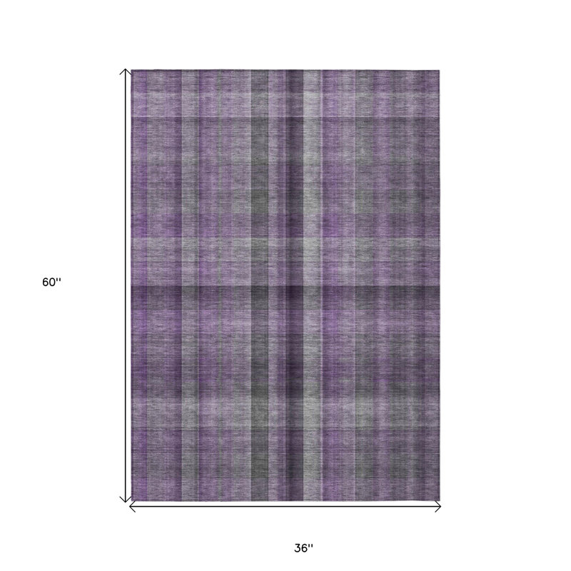 Tapis intérieur lavable antidérapant 3 pi x 5 pi mauve