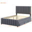 Lit plateforme double tapissier avec lit gigogne simple et 3 tiroirs