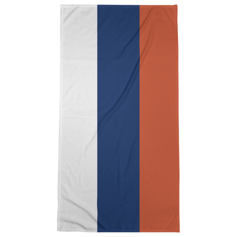 Edmonton Lightweight Bath Towel, White/Orange/Navy Blue, Microfiber