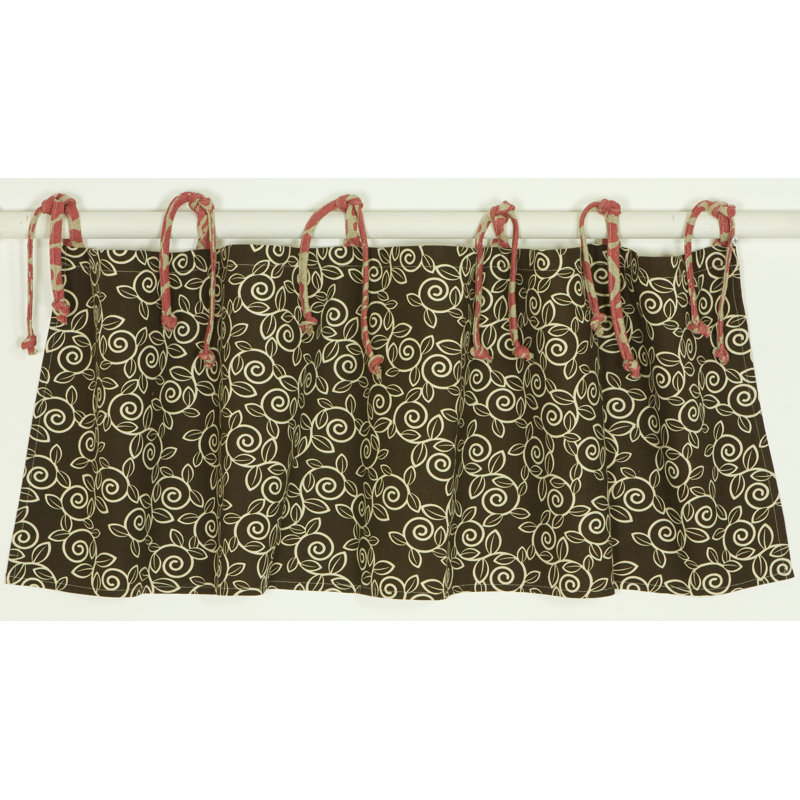 Raspberry Dot Cotton Abstract Tailored Window Valance