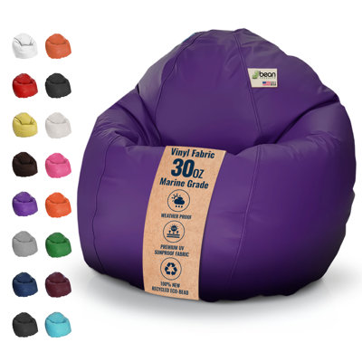 Bean Bag Chair - w/Polystyrene Beads and CertiPUR Foam Filled Waterproof Chair for Adults and Teens